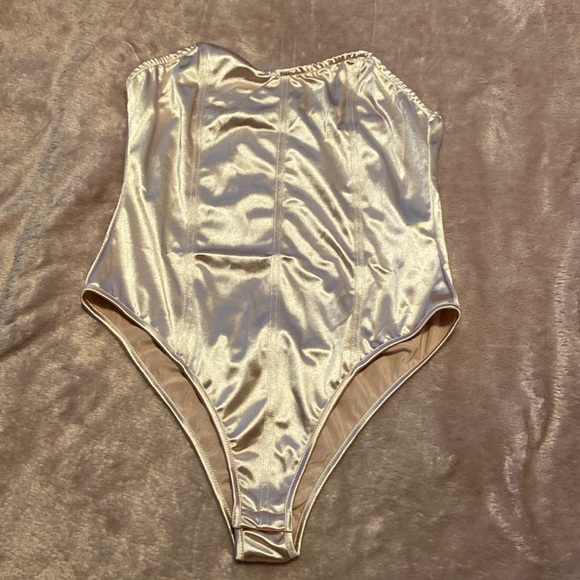 Corset design bodysuit champagne colour - Picture 1 of 3